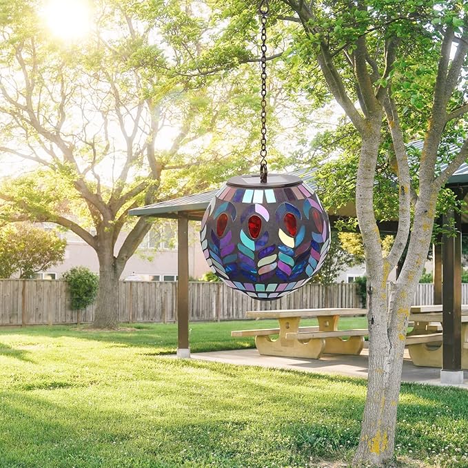 Solar Mosaic Lanterns, Outdoor Hanging LED Decor