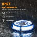 12-Pack Solar Dock Lights, Blue Waterproof LED