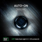 4-Pack Solar Deck Lights, Waterproof LED