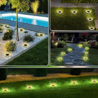 16-Pack Warm White Flat Solar Landscape Lights, Waterproof LED