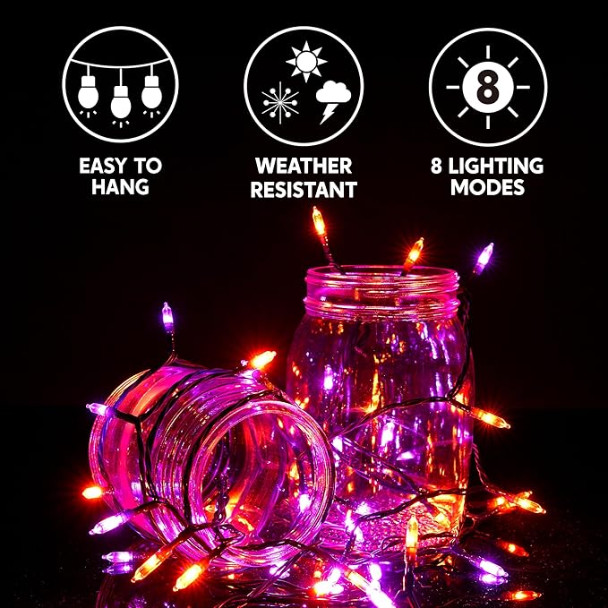 LED Halloween Fairy Lights, Battery Timer