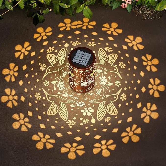 Hummingbird Solar Lanterns Outdoor Waterproof: Mothers Day Gifts for Women Mom Grandma - Decorative Hanging Metal Lanterns for Patio Yard Pathway - Solar LED Garden Lights for Outdoor Decor - 1 Pack