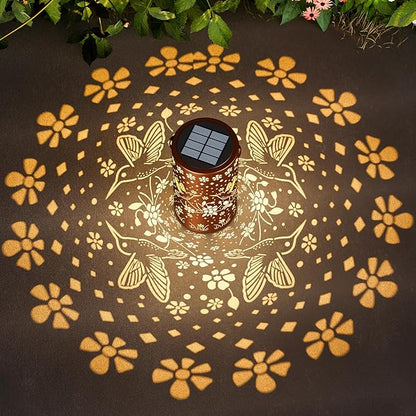 Hummingbird Solar Lanterns Outdoor Waterproof: Mothers Day Gifts for Women Mom Grandma - Decorative Hanging Metal Lanterns for Patio Yard Pathway - Solar LED Garden Lights for Outdoor Decor - 1 Pack