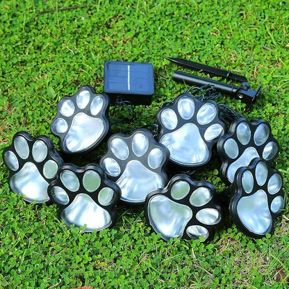 16.8ft Solar Paw Print Lights, Cat Dog Animal Solar String Lights (Set of 8) Outdoor Decoration, Warm Up Your Pet and Make The Garden More Vibrant and Lovely, a Gift for Pet Lovers
