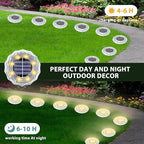 8-Pack Warm White Flat Solar Walkway Lights, Waterproof LED