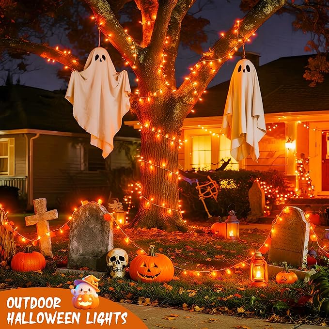 Halloween Fairy Lights 4-Pack, 5ft 50 LED Battery Twinkle Lights
