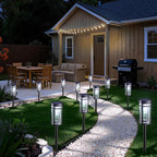 8-Pack Cool White Solar Path Lights, Outdoor Walkway LED