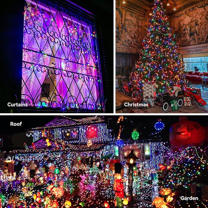 Christmas String Lights, 33ft 100 LED Waterproof Twinkle Lights