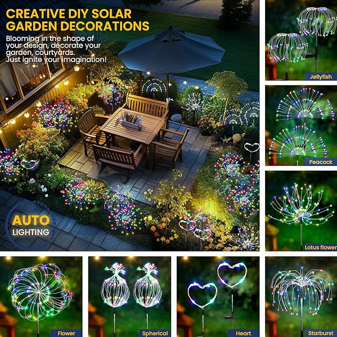8-Pack Solar Pathway Lights, Waterproof LED Walkway Lights