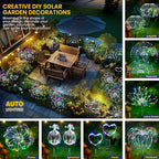 2-Pack Multicolor Solar Path Lights, Outdoor Driveway LED