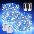 2-Pack 33ft Christmas LED String Lights, Waterproof Timer Lights
