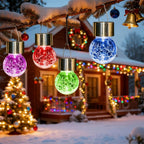 12-Pack Classic Globe Solar Lanterns for Backyard, Waterproof LED
