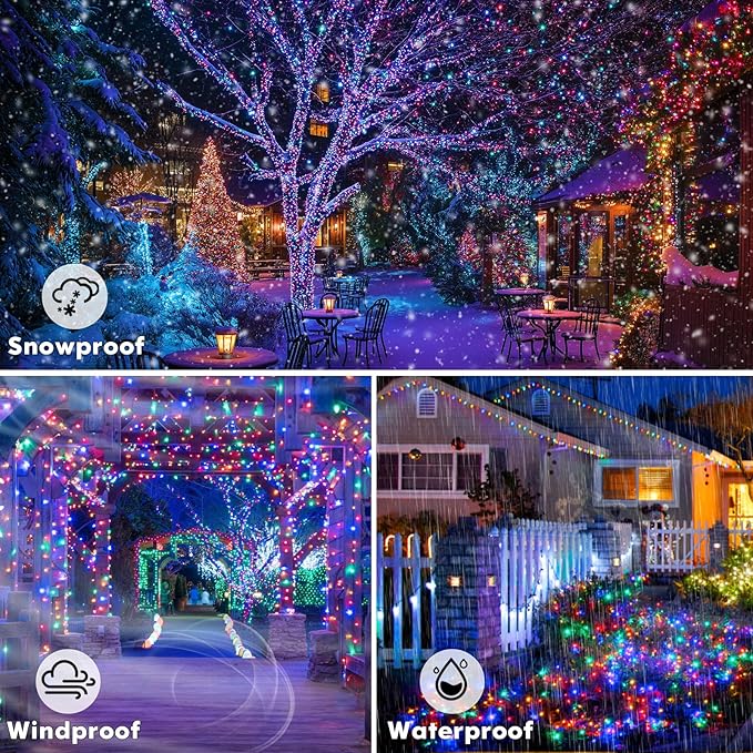 Lakumu 132FT(66*2) Rechargeable Fairy Lights Battery Operated, LED String Lightswith Remote &Timer, Multicolor Twinkle Lights for Bedroom Waterproof Outdoor Camping DIY Wedding Christmas Decorations