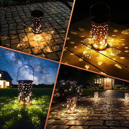 FLAGWIX Butterfly Gifts for Women Men - Solar Lanterns Outdoor Waterproof, Garden Decor for Outside - Motivational Mothers Day Birthday Gifts for Mom Grandma, Decorative Lantern for Garden Yard Patio