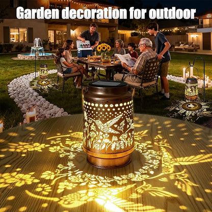 2 Pack Hummingbird Solar Lantern - Hummingbird Solar Lights for Outside, Patio, Backyard, and Porch - Waterproof Hanging Lantern for Outside - Perfect Gifts for Women