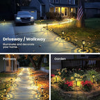 Warm White Solar Pathway Lights 8-Pack, Garden LED