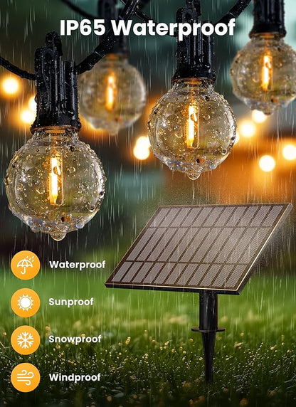 Brightown 158ft Solar String Lights, 77 Shatterproof LED Bulbs with Remote Control, Outdoor Patio & Cafe Lights