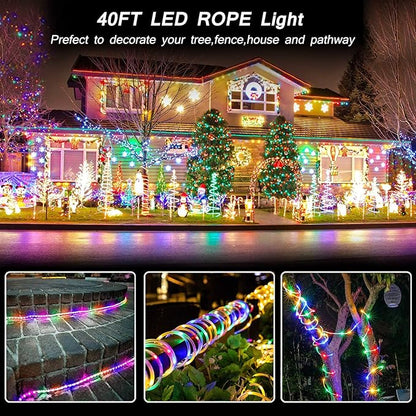 Remote Control Rope Lights, 40ft Color-Changing LED