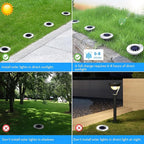 12-Pack Warm White In-Ground Solar Lights, Flat LED Garden
