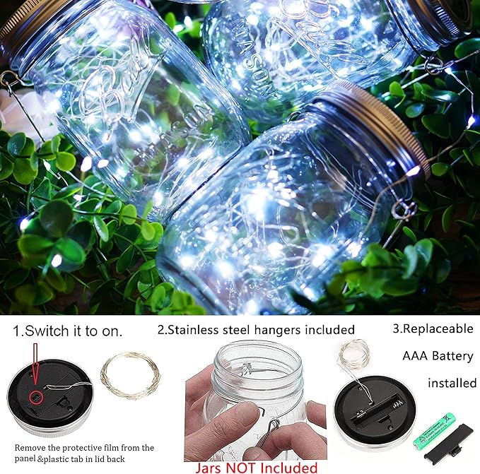 10-Pack Courtyard Solar Lanterns, Waterproof LED Patio Lights