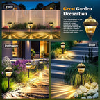 4-Pack Solar Pathway Lights, Waterproof LED Garden Lights