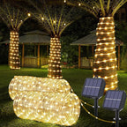 2-Pack Solar Rope Lights, 132ft LED Deck String