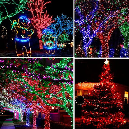 Dazzle Bright Fairy Lights Battery Operated, 2 Pack Total 40FT 120LED Silver Wire Waterproof Battery Operated String Lights, Christmas Decorations for Indoor Outdoor Bedroom Yard Decor, Red