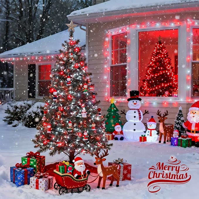 Christmas Fairy Lights 2-Pack, 33ft 100 LED Battery Twinkle Lights