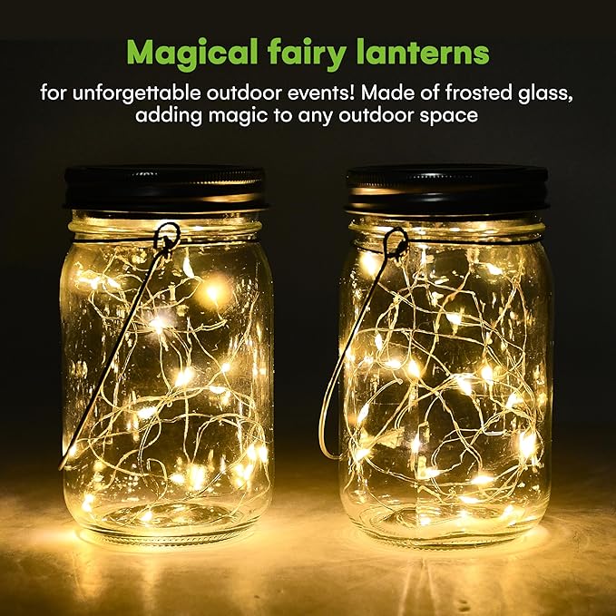Hanging Solar Lantern Set, Metal Patio Lighting
