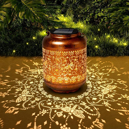 Dragonfly Solar Lanterns Outdoor Waterproof, Birthday Gifts for Women Metal Hanging Solar Lights for Yard Garden Decor Dragonfly Gardening Mothers Day Gifts for Mom Grandma