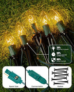 C9 Christmas Lights Outdoor, 102.8ft 80 Bulb Pathway Lights with Stakes, Warm White