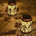 Solar Courtyard Lanterns 2-Pack, Patio Hanging LED Decor