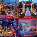 Christmas Patio String Lights, 66ft 200 LED Waterproof