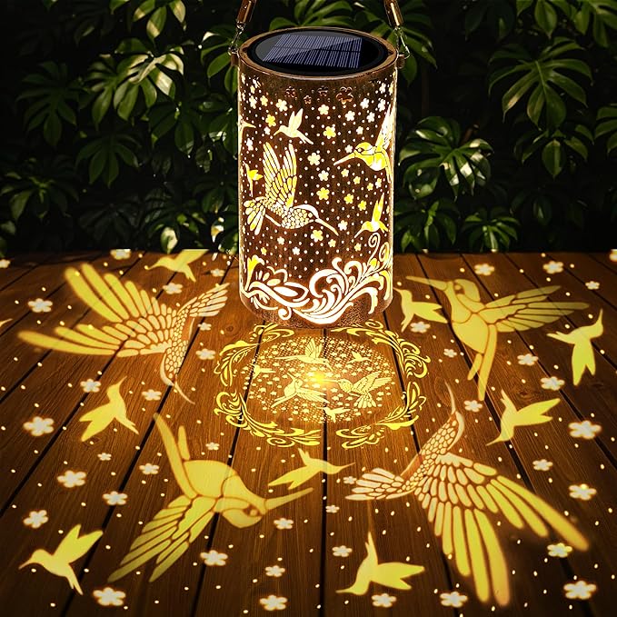 Solar Hummingbird Lanterns, Yard Hanging LED Decor
