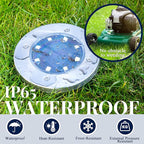Solar Flat Disk Lights 12-Pack, Waterproof Garden