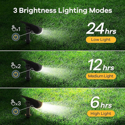 Linkind Solar Lights Outdoor Waterproof IP65, StarRay Dusk-to-Dawn Outdoor Solar Lights, 3 Lighting Modes Solar Spot Lights Outdoor for Garden, Yard, Landscape (Daylight, 6 Pack)