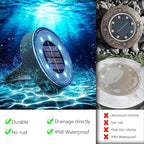 12-Pack Blue Flat Solar Walkway Lights, Waterproof LED