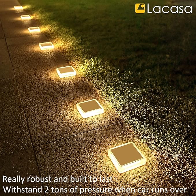 Solar Yard Path Lights 4-Pack, IP68 Waterproof