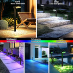 6-Pack Warm White Solar Path Lights, Outdoor Yard LED