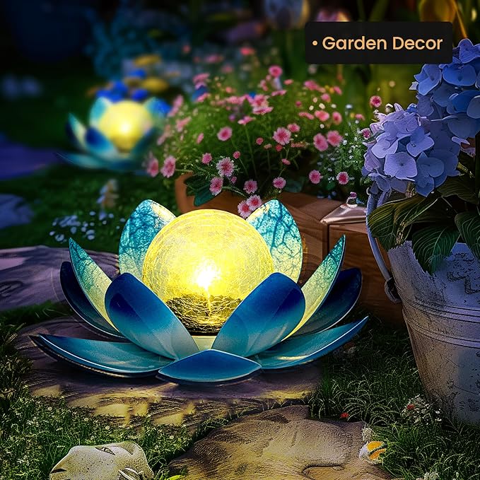 Blue Solar Pathway Lights, Driveway LED
