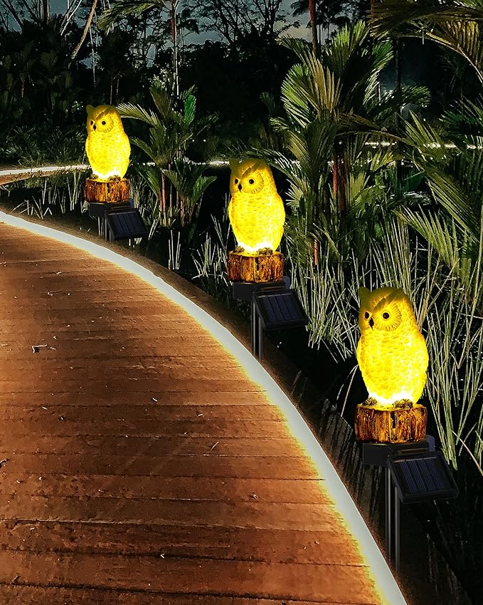 Solar Owl Statue Light, Yard Decor