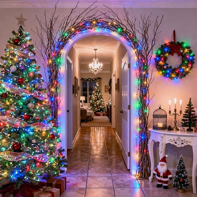 33ft Christmas LED String Lights, Waterproof Timer Lights