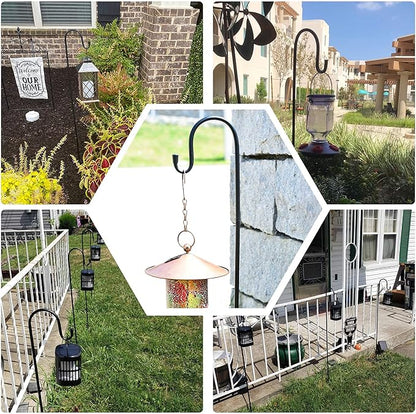 Ottsuls Shepherd-Hooks 60" Adjustable for Bird-Feeder Lantern Plant-Hook Garden-Stake - Plant Stand Hanger for Outdoor Flower Basket, Bird Feeder Hanger Weddings Decor (2 Pack)