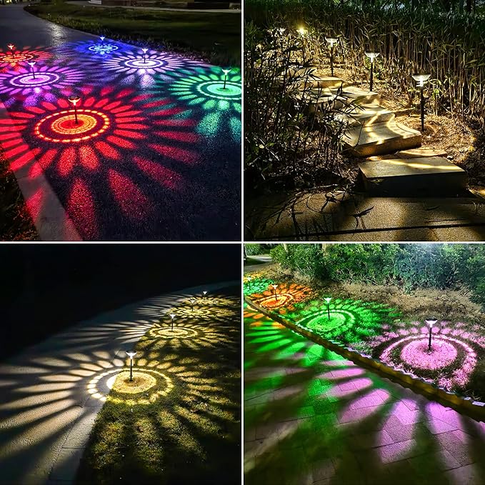2-Pack Solar Pathway Lights, IP67 Waterproof LED Garden Lights