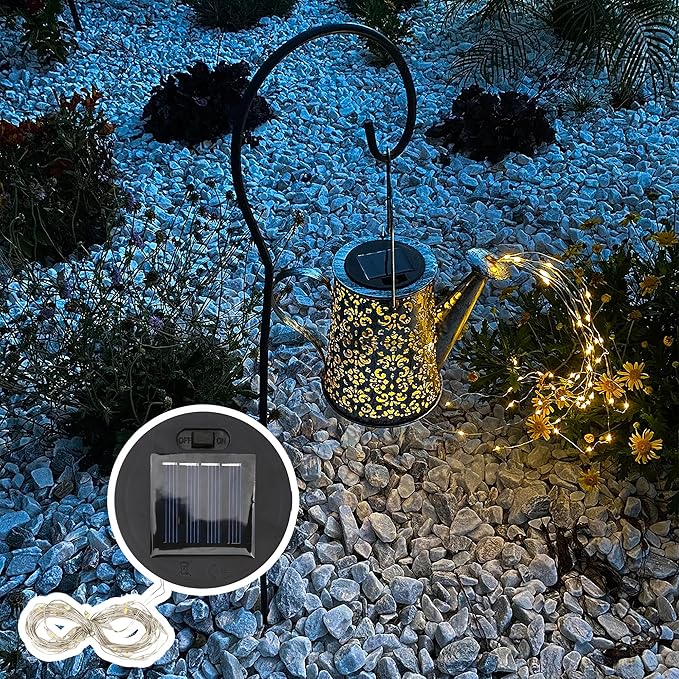 Solar Light Lantern Replacement Top 2 Pack 6cm/2.4inch Round Panel Lid with String, Decorative LED Fairy Can Lights for Outdoor Patio Yard Lawn Tree DIY Table Flower Garden Accessories Powered Parts