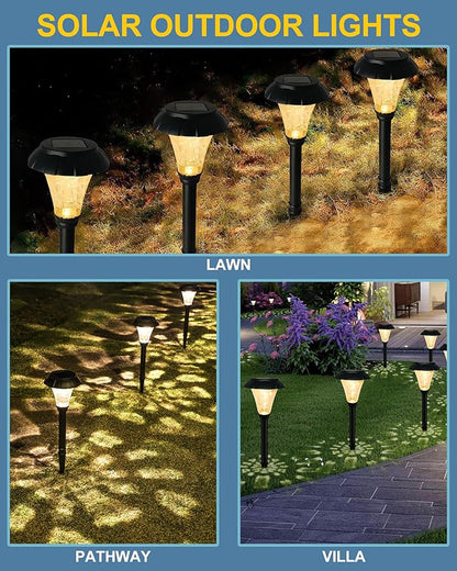 Solar Pathway Lights,6 Pack Solar Lights Outdoor Waterproof,Outdoor Solar Lights for Yard,Lawn,Patios, Garden,Landscape,Walkway,Driveway