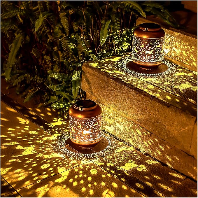 Dachshund Dog Solar Lanterns Outdoor Waterproof Hanging Solar Lights Dog Gifts for Women/Men Metal Decorative LED Lanterns for Garden Decor,Patio,Lawn,Pathway,Yard
