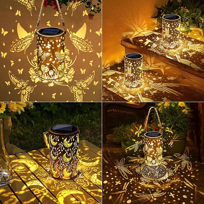 Solar Hummingbird Lanterns, Yard Hanging LED Decor