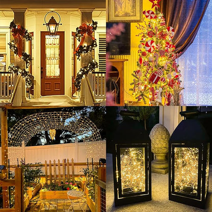 2 Pack Solar Fairy Lights Outdoor, 33 Feet 100 LEDs 8 Modes String Lights for Outside, Waterproof Solar Outdoor Light for Patio Yard Christmas Tree Halloween Wedding Party Decorations, Warm White