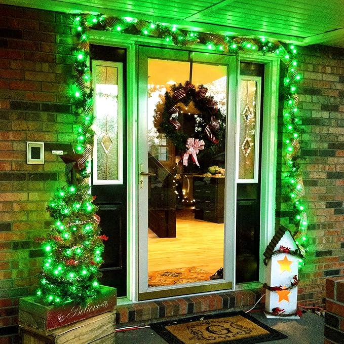 Christmas Patio String Lights 8-Pack, 50 LED Waterproof
